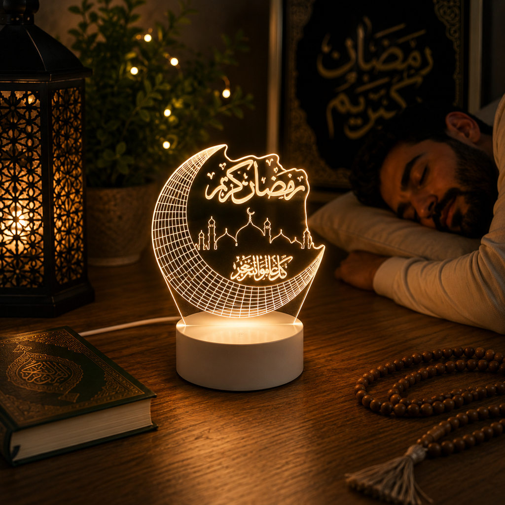 Veilleuse LED 3D Coranique USB Lune - Moonila