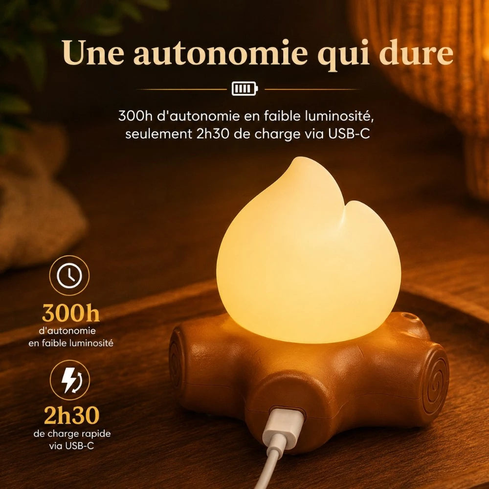 Veilleuse LED Braise rechargeable par USB-C avec jusqu’à 300 h d’autonomie en faible luminosité