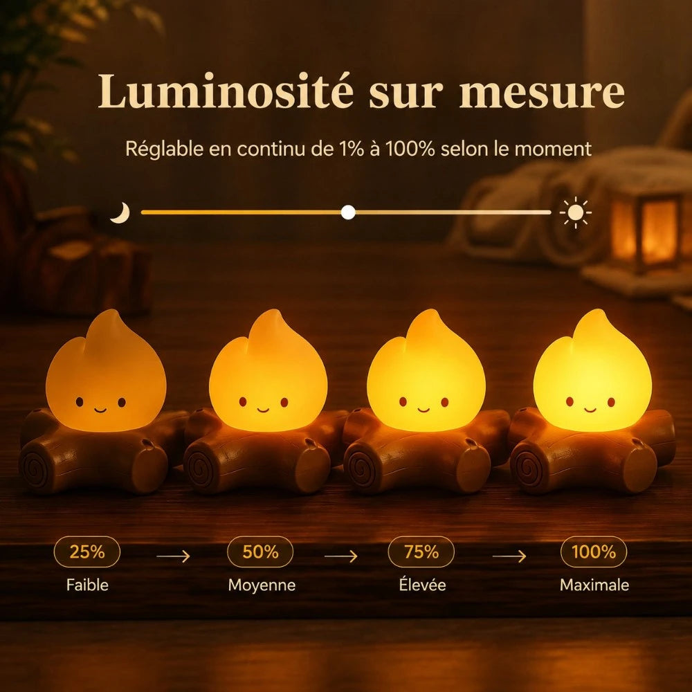 Veilleuse LED Braise avec luminosité réglable en continu de 1 à 100 %