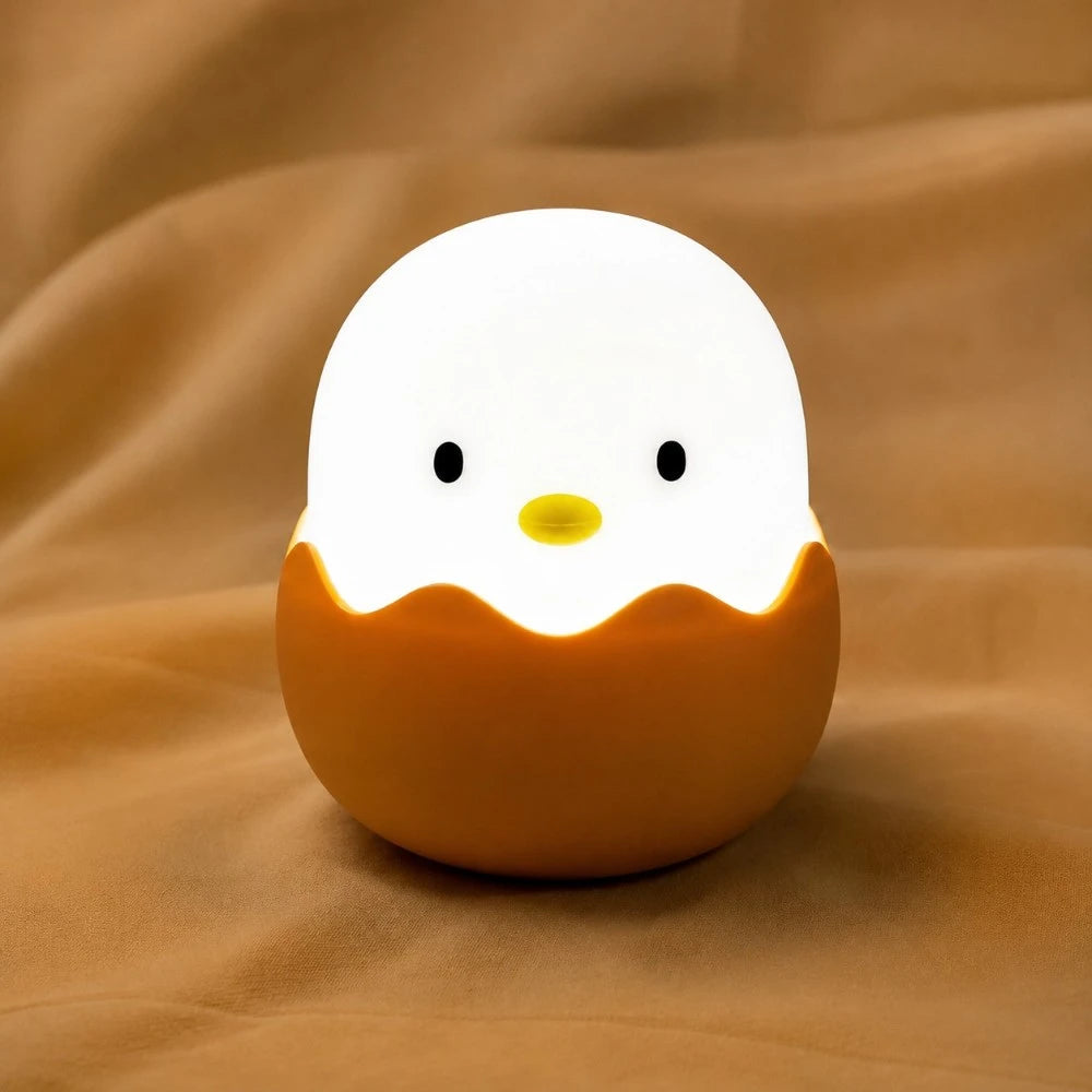 Veilleuse LED poussin Coco – lumière blanche 6500K, coque orange