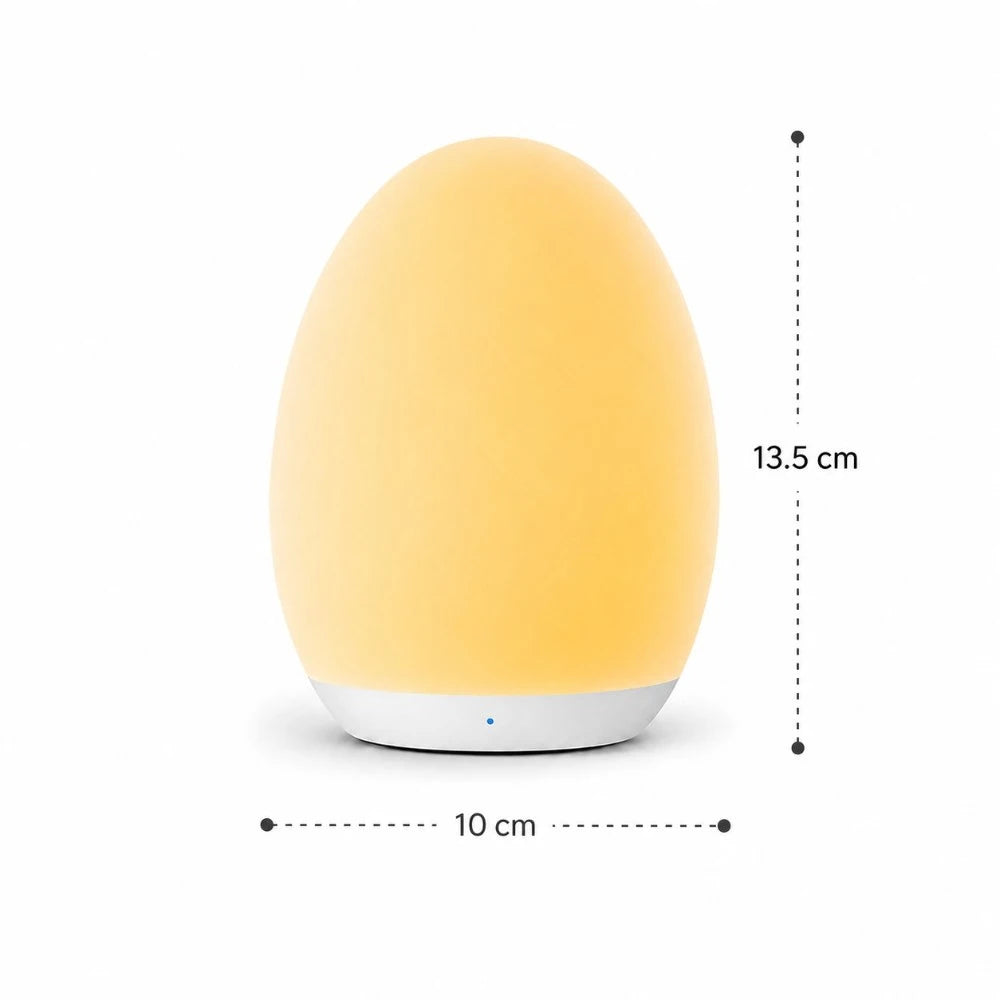 Veilleuse Luma LED tactile, dimensions ≈ 10 × 13,5 cm, lumière chaude