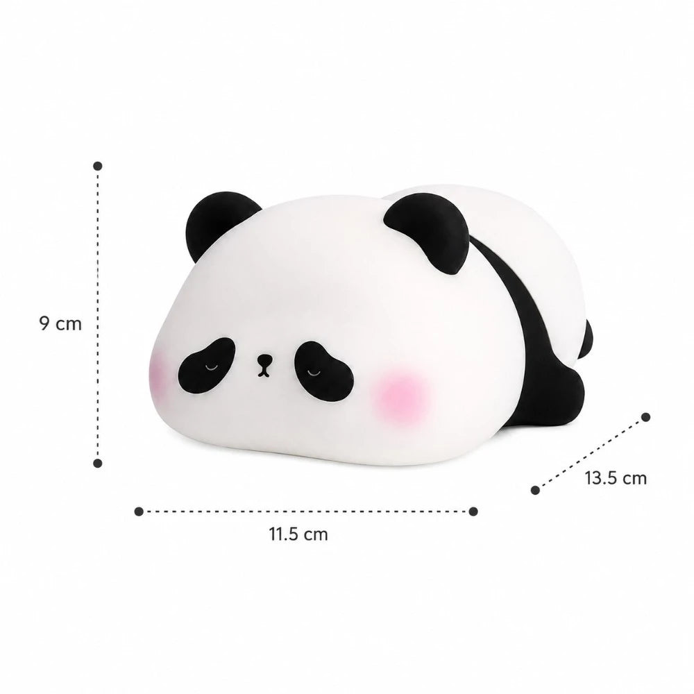 Veilleuse LED panda Pandi en silicone avec dimensions 13,5 × 11,5 × 9 cm