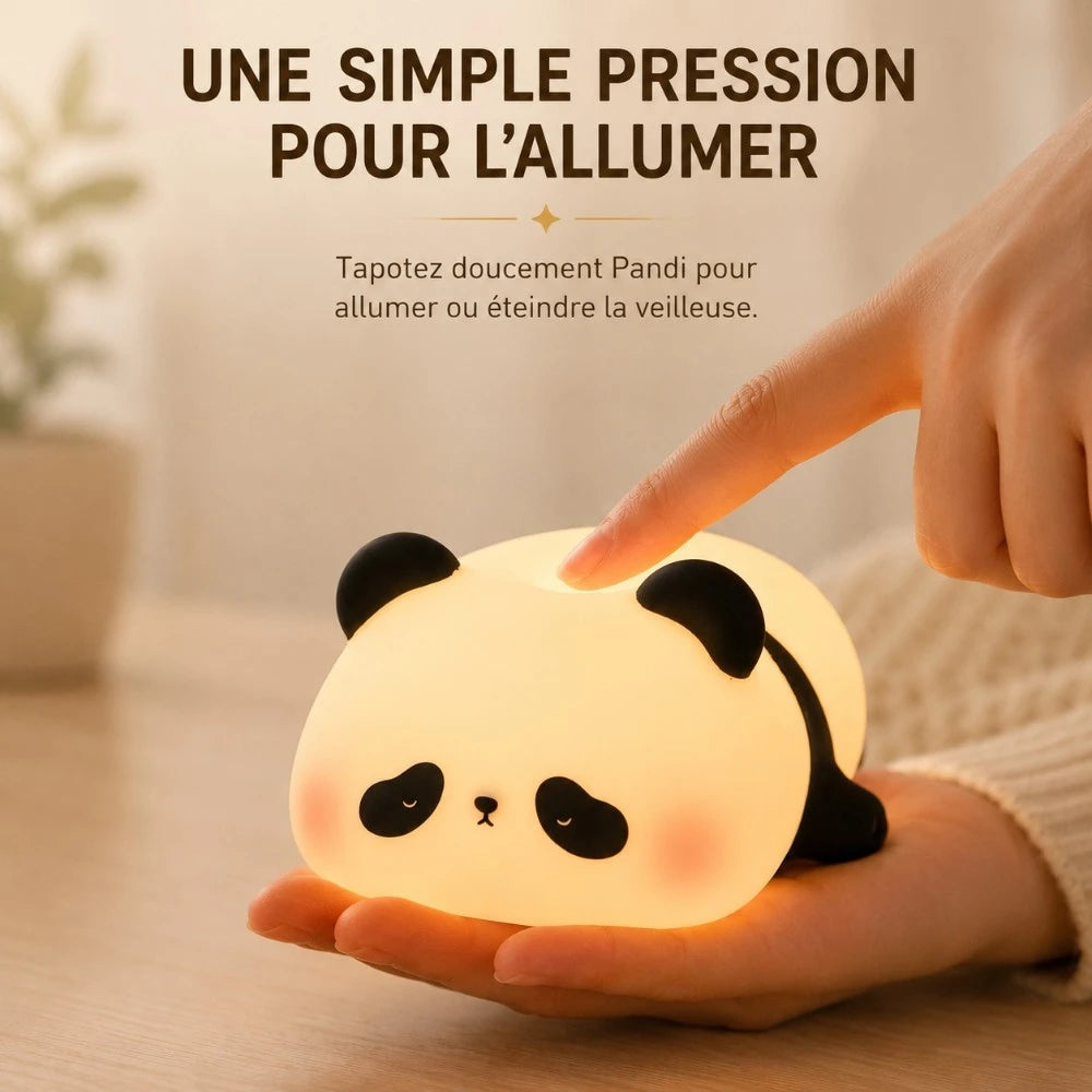 Veilleuse LED panda Pandi tactile, allumage et extinction par simple pression
