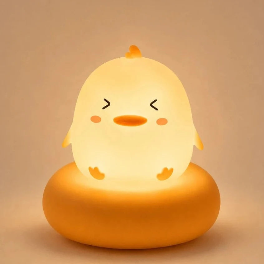 Veilleuse LED poussin Piou pour enfant diffusant une lumière chaude et apaisante