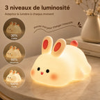 Veilleuse LED lapin Tibo avec 3 niveaux de luminosité réglables