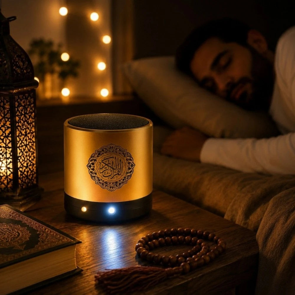 Veilleuse Noura design cylindrique gravures arabes bluetooth haut-parleur intégré