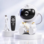 Contenu du colis Apollo : projecteur astronaute, télécommande et câble USB