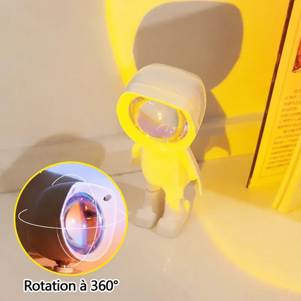 Tête de la veilleuse Iris orientable à 360° pour diriger le halo vers le mur ou le plafond