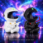 Projecteur Lyra disponible en blanc et en noir, les deux astronautes guitaristes côte à côte