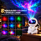 Les 8 nébuleuses colorées et les étoiles laser du projecteur Lyra, utilisables ensemble ou séparément