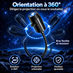 Bras flexible du projecteur Astra orientable à 360° pour diriger la projection au mur ou au plafond