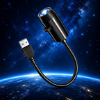 Projecteur planètes Astra avec bras flexible et prise USB sur fond de ciel étoilé