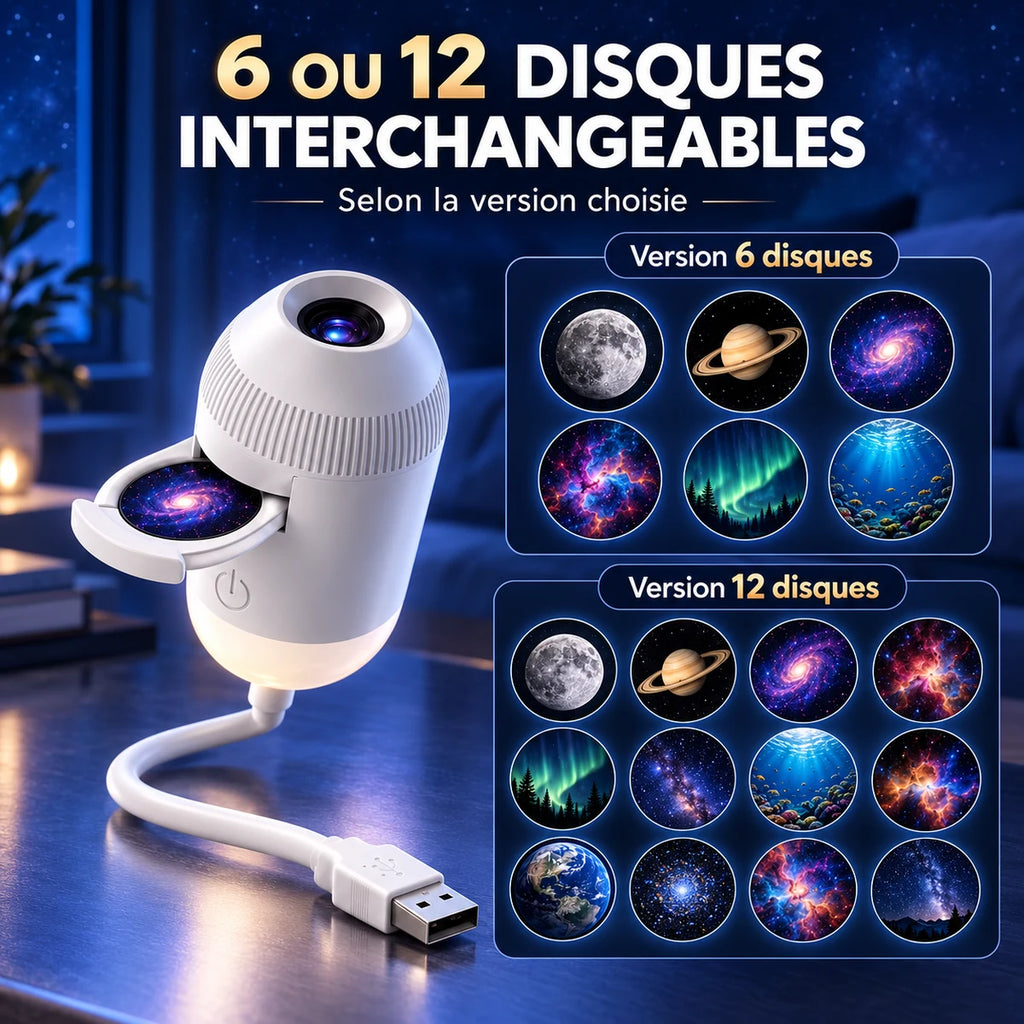 Disques de projection interchangeables du projecteur Cygnus, versions 6 et 12 disques