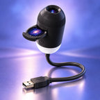 Mini projecteur étoilé USB Cygnus noir avec col de cygne flexible et tiroir à disque galaxie