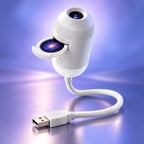 Mini projecteur étoilé USB Cygnus blanc avec col de cygne flexible et tiroir à disque galaxie