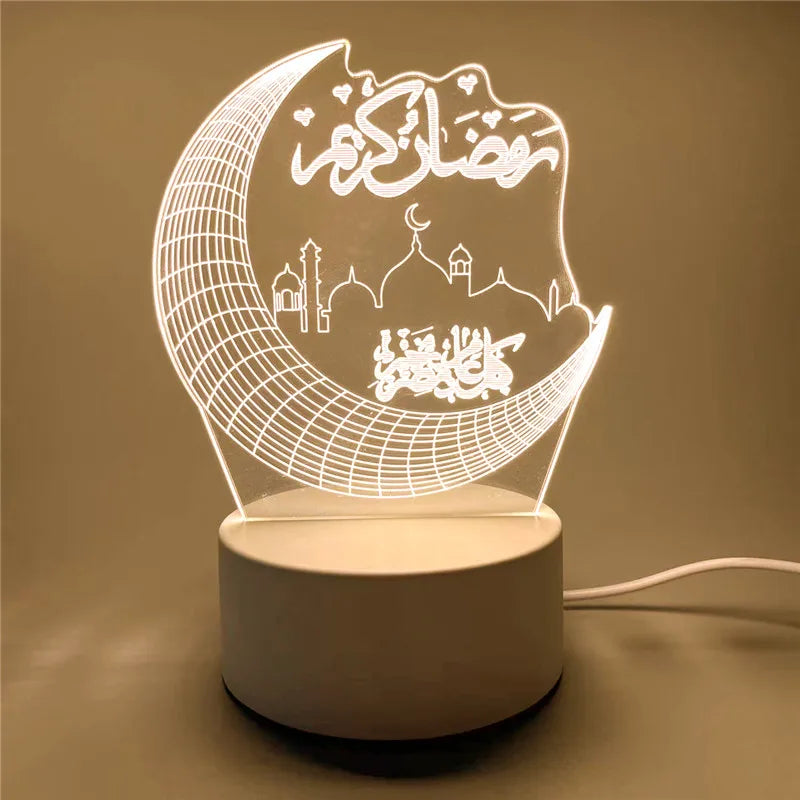 Veilleuse LED 3D Coranique USB Lune - Moonila