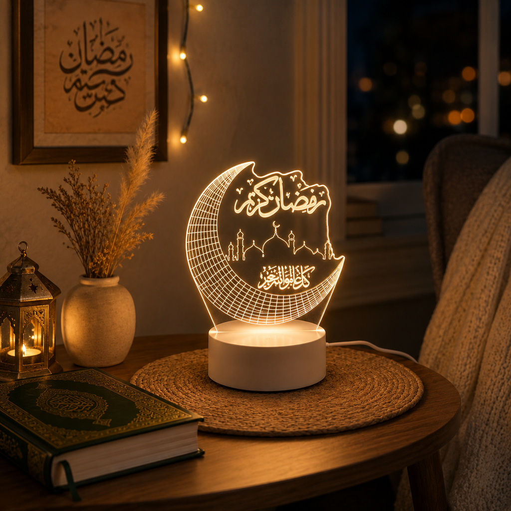 Veilleuse LED 3D Coranique USB Lune - Moonila