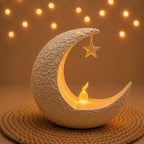 Veilleuse Bougeoir LED Lune Étoile - Baraka