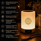 Veilleuse Qamar fonctionnalités Bluetooth Azan LED multicolore Coran intégral